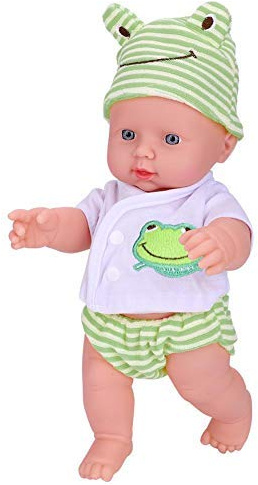 Semme Simulering babydocka, 30 cm vattentät kropp realistisk, mjuk, äkta outfit söt nyfödd docka sällskapsleksak (grön)