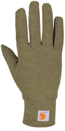 Carhartt Mens Force Liner Glove with Silicon Grip Palm and Touchscreen-Compatible Fingers, Burnt Olive Heather, Large US