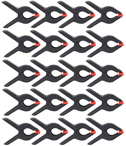 CESFONJER 20 Stück Federzwingen Klemmzwingen | Nylon-Kettenklemmen | Mini Klemmen für Fotostudio Hintergründe Hintergründe