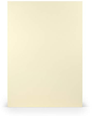 PAPERADO 50x Bastelkarton DIN A4 - Chamois gerippt Creme Beige 220 g/m² Tonkarton - Dickes Bastelpapier in 29,7 x 21 cm Malen, Basteln perfekte Bastelpappe