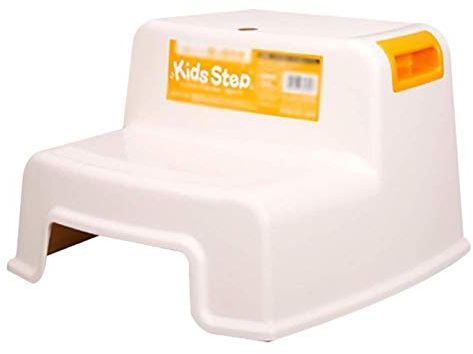 RONGJJ Kinder Doppelhocker, 2-Stufen-Hocker Für Kinder, Robuster Kunststoff-Tritthocker Für Waschbecken Verwenden Sie Amp; Kleinkind Tritthocker Badezimmer Amp; Küche, rutschfest