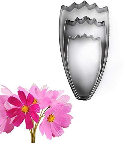 DUBENS Lot de 3 emporte-pièces en acier inoxydable - Pour décoration de gâteaux et de sucre - En forme de pétales de fleurs