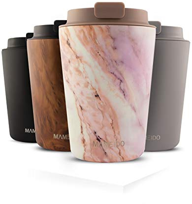 MAMEIDO Thermobecher 350ml, dichter Kaffeebecher to go aus Edelstahl doppelwandig isoliert, auslaufsicher, Coffee to go Becher warmhaltend (Pearl Marble, 0,35l)