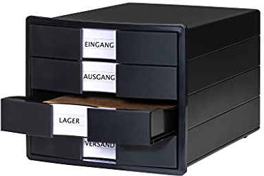 HAN Schubladenbox, Schwarz, 4 Schubladen, 10128-13