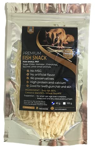 Power of Dream Premium Pet Food Supplies Fish Snack for Small Exotic pet,Sugar Glider, Hamster, Squirrel, Hedgehog, Chinchillas, Rabbit, Ferret, 40 g.