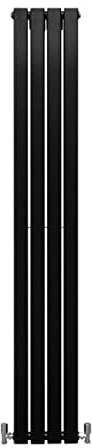 Radiatori Termosifoni in Acciaio Calorifero a Doppio Strato a Pannelli Piatti Riscaldamento Centralizzato Colonna Termosifone Orizzontale Radiatore a Parete - Nero Opaco - 180 x 28 cm