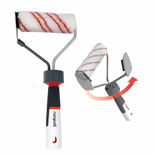Nespoli Rodillo de Pintura Recortador, 12 cm, EasyLiner Plus para Pintura de Pared, Ideal para Perfilar Esquinas y Líneas Perfectas sin Enmascarar, Carga Fácil de Pintura