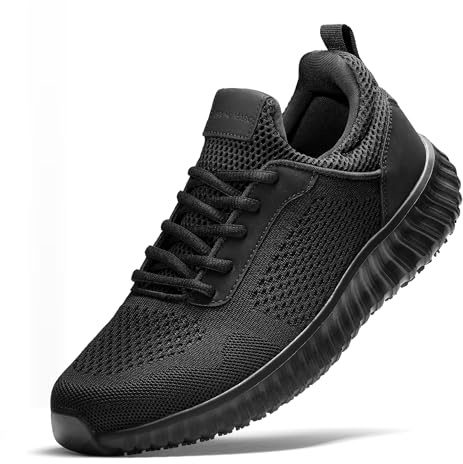 Bruno Marc Men's Non Slip Work Shoes Walking Zapatos Trabajo Black & Lightweight Food Service Chef Kitchen Restaurant Resistant Sneakers,Size 10,Black,SBWO2302M