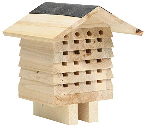 GuyAna Bienenhotel Tanne Massivholz 22x20x20 cm Hummelhaus Bienenhaus FüR Die Wilde Biene Und Insekt Insektenhaus