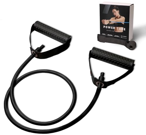 Widerstandsbänder mit Griffen, einzelne Widerstandsschläuche, Trainingsbänder mit Griffen, langlebiges Übungsband für Stretching, Heimtraining, Physiotherapie, Fitness, Naturlatex