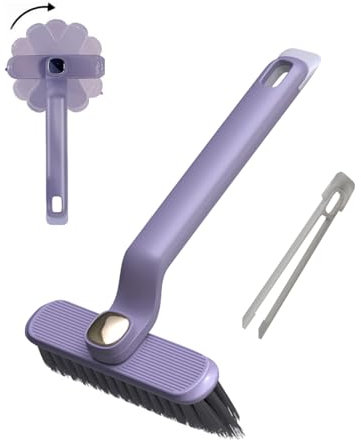 3-in-1 Rotating Multifunctional Cleaning Brush, Bathroom Joint Cleaner for Scrubbing, Joints and Gap Cleaning Brush, Cleaning Brush for Bathroom, Window Grooves, Kitchens / Stove / Sink (Purple)