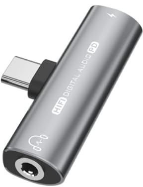 INF Adaptateur USB-C vers 3,5 mm pour Casque et Chargeur pour appareils avec Prise USB-C prenant en Charge la Lecture de Musique 5 cm 1 x Adaptateur (Gris)