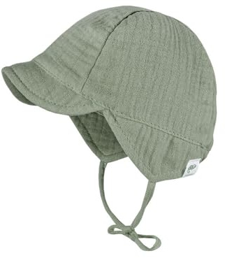maximo GOTS Baby-Schildmütze Musselinstoff, Bindeband, Futter, UV