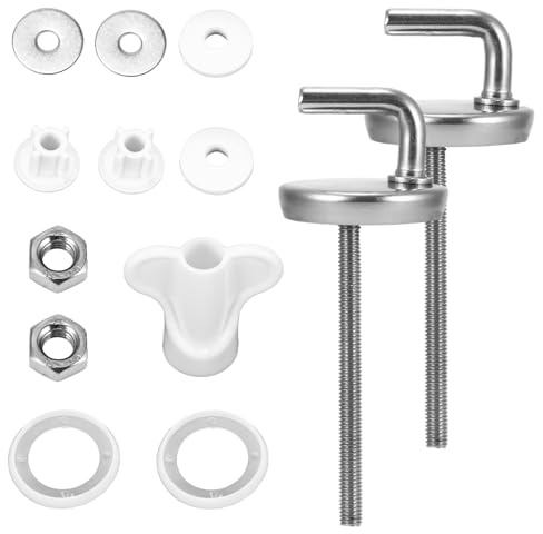 2 Pcs Toilet Seat Fittings,Heavy Stainless Steel Toilet Seat Hinges,Easy to Install, Comes with Repair Parts Universal Toilet Seat Fittings,Most Toilet Seats – Durable, Corrosion-Resistant.