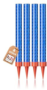 h2i Eissterne | 4 Stück | 60 Sek. Brenndauer | Eisfontäne Sprühkerze Wunderkerze - Highlight für Events Party Hochzeit Geburtstag | Tischfeuerwerk & Deko für Flaschen & Torten | Blau | Kat F1