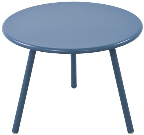 CLP Loungetisch rund Outdoor UV-beständig rund Farbe:blau | Minot - Couchtisch mit wetterfester Kunststoffplatte und stabilem Metallgestell, vielseitig einsetzbar