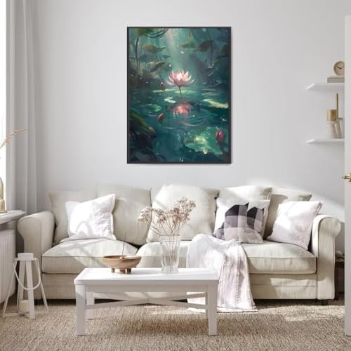 5D Diamond Painting Blume, Diamond Painting Bilder Seerose mit Diamond Painting Zubehör, DIY Eckige Full Drill Crystal Art Basteln Erwachsene, Zuhause Wanddekoration, Geschenke für Frauen 20x30 cm 6-6