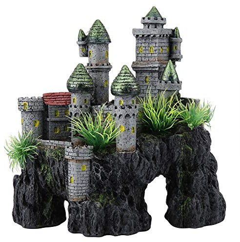 Tomotato Aquarium Harz Schloss Dekoration, Simulations Verstecke Schloss Höhle, Aquarium Ornamente für Aquarien