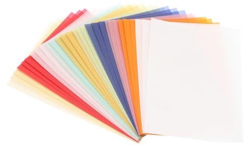 PATIKIL 60 Blatt Pergamentpapier 15.24 x 10.1cm, Transparentpapier Bedruckbar Pergamentpapier 100GSM für Einladungsdruck, 10 Farben