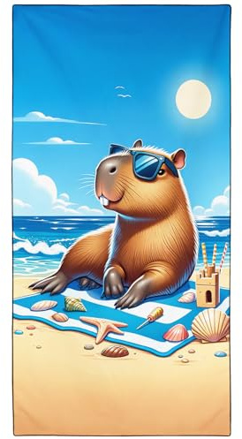 YISUMEI Wasserschwein im Strandurlaub Strandtuch XXL 180x90cm - Schnelltrocknendes Mikrofaserhandtuch mit Tasche, Saugstark Sandfrei - Leichtes Reisehandtuch für Strand, Pool