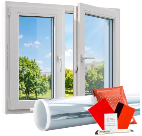Solar Systems Pellicola Termica Finestre Spectra 75x50 cm | Rivestimento nano-ceramico. Per finestre & vetrate. Isolamento termico invernale, protezione dal calore e trasparente.