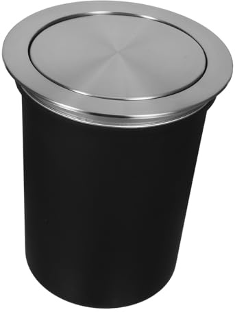 LABRIMP Cubo de Basura para Cocina Integrado Inoxidable con Tapa Abatible Diseño Empotrado para Encimera Cierre Seguro y Reducción de Olores Contenedor Compacto y Estético