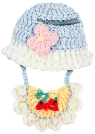 TOYANDONA Teiliges Puppenkleidung Set für Puppen Gestrickte Mütze Latz Weiche Strapazierfähige Miniatur Puppenbekleidung Vielseitiges Outfit für Fotoshootings und Festliche Anlässe