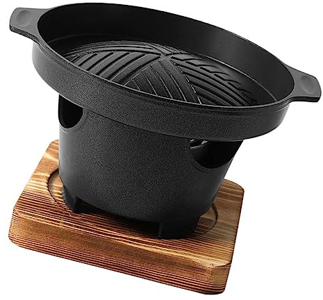 HEMOTON Horno Para Asar Barbacoa Pequeño Para Uso Doméstico, Portátil, Aluminio Negro, Mini Tamaño Parrilla De Carbón, Adecuado Para Cenas Interiores y Barbacoas Familiares