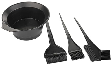ELAYARD 4 ensembles Set Professionnel de Teinture Capillaire Peignes et Bols Plastique Réutilisables pour Salon et Usage Domestique Pinceaux Faciles à Tenir pour Coloration sans Dégâts