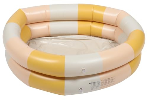 OFFSCH Piscine Gonflable Garçon Fille PVC Petit Bassin Rond Anneaux Piscine pour Garçon Fille Facile à Transporter Ranger pour Fête et Plage