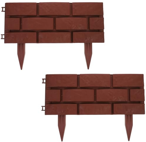 MOTHNUR Recinzione da Giardino Resistente alle Intemperie in Plastica Effetto Pietra Bordura per Aiuole e Patio Set 2 Pezzi per Cortile e Bordatura Paesaggistica Esterna