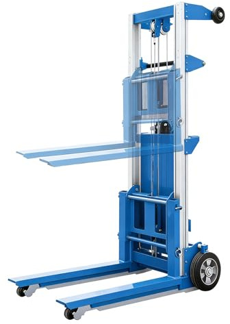 Apilador de materiales, transpaleta, polipasto con cabrestante, portátil y plegable, capacidad de carga de 350 a 550 libras, ideal for almacenes, fábricas y bibliotecas(BR-350lb/159kg)