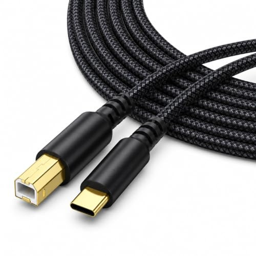 HARY Cavo dati da USB B a USB C, 2 m, da tipo C a USB 2.0, per stampante e scanner, cavo MIDI a USB C, compatibile con HP Canon Epson, per interfaccia audio, tastiera MIDI e controller DJ