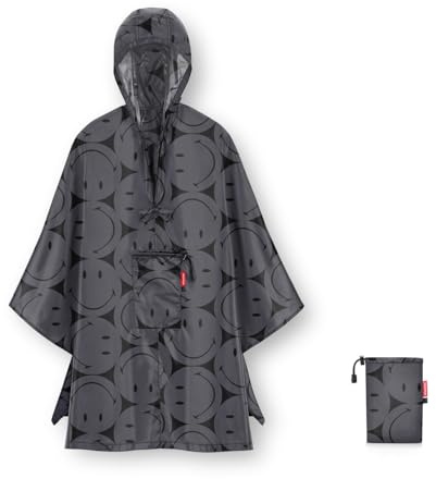 reisenthel mini maxi poncho – Klein verpackter Regencape aus hochwertigem Polyestergewebe – Ansprechendes Design mit weiter Kragenöffnung