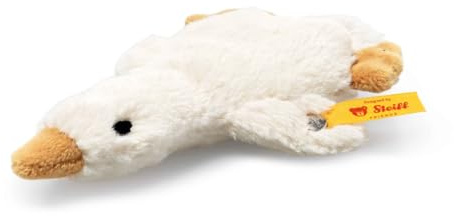 Steiff Kuscheltier Gilda Gans Greifling mit Rassel, Süßes Stofftier, Jungen, Mädchen & Babys ab 0 Monaten, Friends, Plüschtier 13 cm, Klein, Weiß, 242878