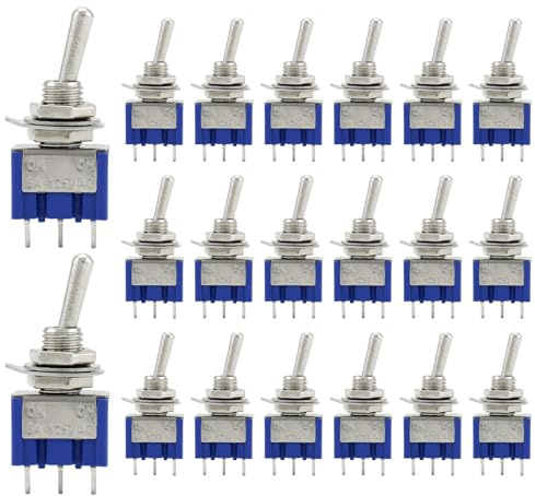 20Stk 6A 125V Mini Kippschalter Kippschalter 3 Polig SPST AC 125V 6A ON-ON 3 Pins 2 Position für Auto LKW Boot