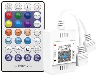 Controlador rgb controlador led atenuación controlador rgbw atenuador led(Rgbwcdualload+five-wayrgbwcremotecontrol)