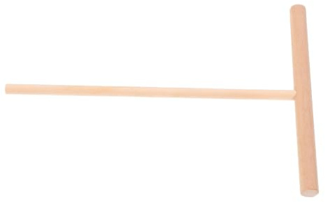 WESIEVYA Distributore Impasto per Crepes in Legno Beige, Spatola T per Cucina, Utensile per Stendere Uniformemente la Pasta su Padella o Skillet