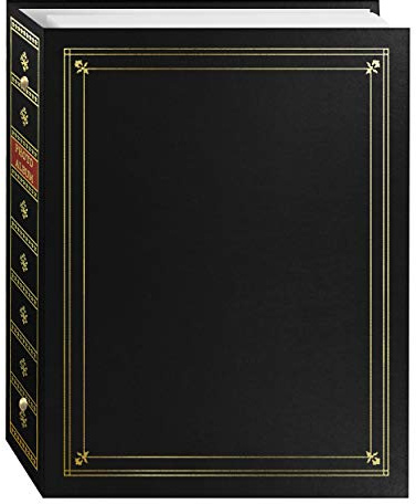 Pioneer Photo Albums 3-Ring Bound Black Leatherette Cover with Gold Accents Photo Album for 4 by 7-Inch, 5 by 7-Inch, and 8 by 10-Inch Prints