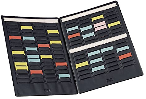 Nobo, Kit Mini Planning Fiches T Portable, 4 Volets, 4 Colonnes Indice 1,5, 17 Fentes, 272 Fiches, Pour Planning d’Équipe et Tâches, Bureau Usine, 3084200