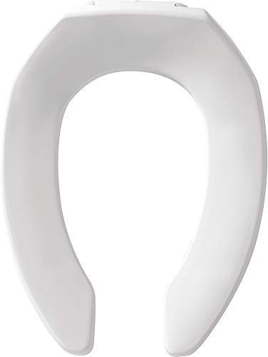 BEMIS 1955CTFR 000 Toilettensitz, robust, vorne offen, ohne Deckel, kein Zuknallen, löst sich nie und reduziert Rückrufe, ausziehbar, Kunststoff, Weiß