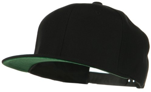 Flexible Wool Blend Prostyle Snapback Cap - Black
