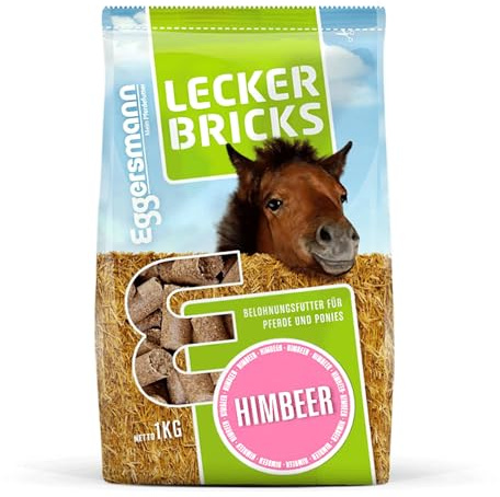 Eggersmann Mein hästmat 1 kg hästgodis | läckra bitar för hästar & ponnyer | naturlig hallonsmak | Perfekt som belöning och för däremellan | hästtillbehör