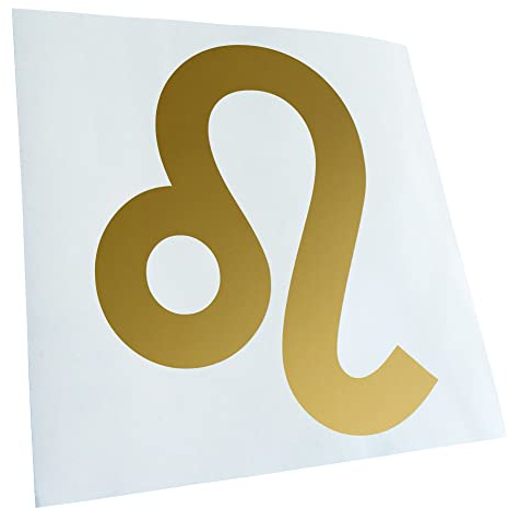Kiwistar - Autoaufkleber - gold - 60 x 49 cm - Löwe Sternzeichen - Heckscheibenaufkleber Auto Aufkleber wetterfest für Kfz LKW Mofa Truck - Sticker außen selbstklebend Tuning Zubehör für Fenster