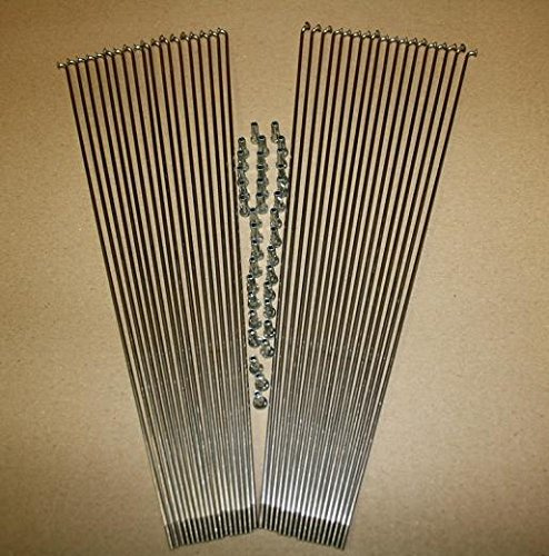 cn Spoke 38 STK.Edelstahl Nirosta Speichen 2mm Fahrradspeichen m.Nippel Silber 246-298mm