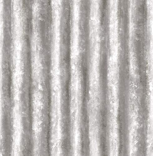 BHF FD22336 Reclaimed Corrugated Metal Shine Wallpaper - Silver