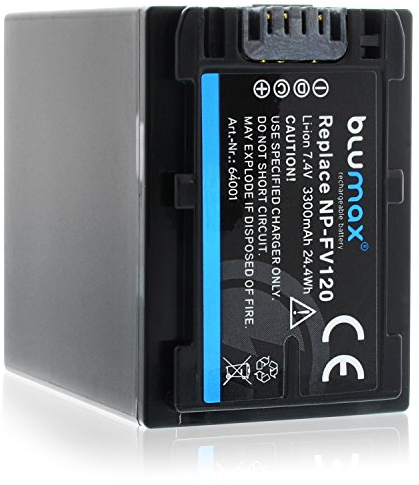 Blumax NP-FV120 / NP-FV100 Akku kompatibel mit diversen Sony Kameramodellen 3300mAh 7,4V 24,4Wh