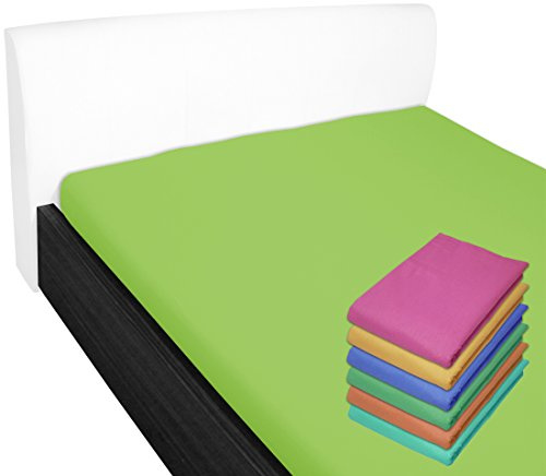 Nurtextil24 Bettlaken 210x240cm 28 Farben 100% Baumwolle ohne Gummizug (140x200cm & 160x200cm) Grün