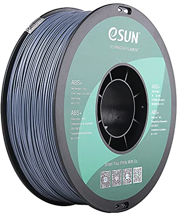 eSUN ABS+ Filament 1.75mm, 3D Drucker Filament ABS Plus, Maßgenauigkeit +/- 0.05mm, 1kg Spule (2.2 LBS) 3D Druck Filament für 3D Drucker, Grau