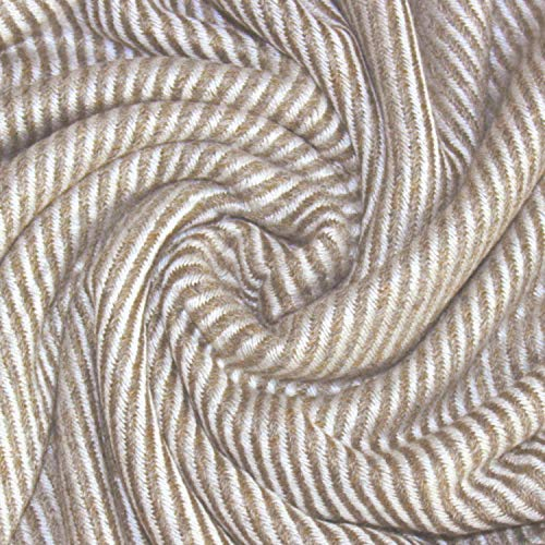 Lorenzo Cana Coperta in Cashmere 100% Tessuta a Mano, Coperta in Lana Color Crema Beige Marrone Chiaro 96274